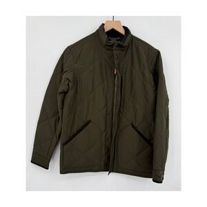 J Crew Sussex Jacket Mens Small Green Quilted Primaloft Insulated Zip Coat NEW